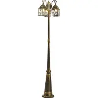 QAZQA Lanterne d'extérieur classique or antique avec verre transparent 198cm IP44 - London