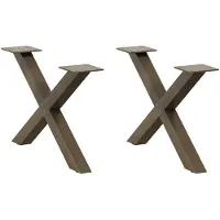 vidaXL Pieds de table basse en X 2 pcs. Acier naturel 50x(30-31) cm Acier