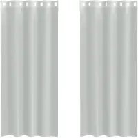 vidaXL Voile Rideaux avec oeillets 2 pcs. Gris clair 140x225 cm