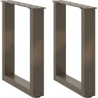 vidaXL Pieds de table basse en U 2 pcs. Acier naturel 38x(42-43) cm Acier