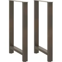 vidaXL Pieds de table de bar acier naturel 2 pcs. 60x(100-101) cm acier