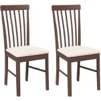 vidaXL Chaises de salle à manger avec coussins 2 pcs. Marron Bois massif Hévéa