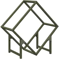 vidaXL Étagère à bois de chauffage vert olive 50x25x50 cm Acier laminé à froid