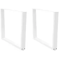 vidaXL Pieds de table de salle à manger en V 2 pièces blanc 100x(72-73,3) cm acier