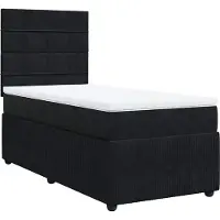 vidaXL Lit boxspring avec matelas noir 90x190 cm velours