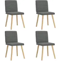 vidaXL Chaises de salle à manger 4 pcs. Tissu gris foncé