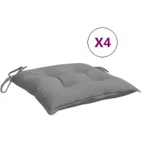 vidaXL Coussins de chaise lot de 4 gris 40x40x7 cm tissu oxford