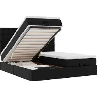 vidaXL Lit ottoman avec matelas noir 180x200 cm similicuir