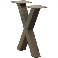 vidaXL Pieds de table basse en X 2 pcs. Acier naturel 37x(30-31) cm Acier