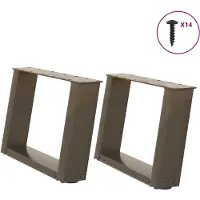 vidaXL Pieds de table basse en U 2 pcs. Acier naturel 50x(30-31) cm Acier