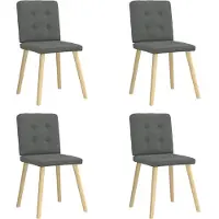 vidaXL Chaises de salle à manger 4 pcs. Tissu gris foncé