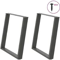 vidaXL Pieds de table de salle à manger en U 2 pcs. Anthracite 80x(72-73) cm Acier