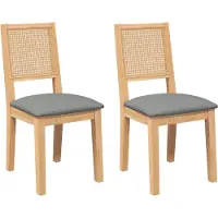 vidaXL Chaises de salle à manger avec coussins 2 pcs. Bois massif d'hévéa