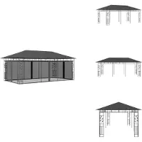 vidaXL Pavillon avec moustiquaire 6x3x2,73 m Anthracite - Pavillons & Tentes de réception