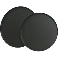 Décoris Plateau métal set de 2 D35/30cm noir mat