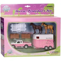Merkloos Traffic Die Cast Mitsubishi mit Pferdenanh?nger, Gel?ndewagen