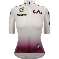 Santini Tour De France Avec Zwift Yellow 2025 Short Sleeve Jersey Blanc XS Femme