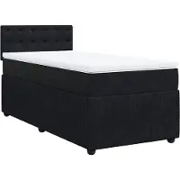 vidaXL Lit boxspring avec matelas noir 90x190 cm velours