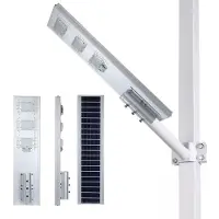 Azaris Réverbère solaire à LED, 1600 W, jardin, aluminium, qualité premium, lanterne