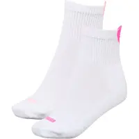 Puma Chaussette pour femmes, modèle Heart Logo, en coton recyclé, couleur blanc/rose, taille 39-42 (EU)