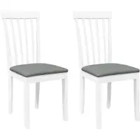 vidaXL Chaises de salle à manger avec coussins 2 pcs. Blanc Bois massif Hévéa