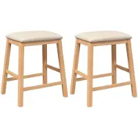 vidaXL Chaises de bar avec coussins 2 pcs. Bois massif d'hévéa