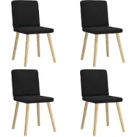 vidaXL Chaise de salle à manger 4 pcs. tissu noir