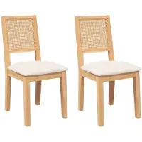 vidaXL Chaises de salle à manger avec coussins 2 pcs. Bois massif d'hévéa