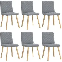 vidaXL Chaises de salle à manger 6 pcs. Tissu gris clair