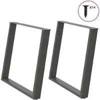 vidaXL Pieds de table de salle à manger en U 2 pcs. Anthracite 100x(72-73) cm Acier