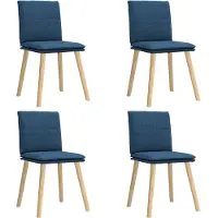 vidaXL Chaise de salle à manger 4 pcs. Bleu Tissu