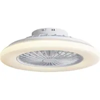 QAZQA Ventilateur de plafond blanc 48,5 cm avec LED RGB dimmable et télécommande - Clemo