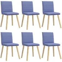 vidaXL Chaises de salle à manger 6 pcs. Tissu bleu jean
