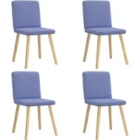 vidaXL Chaises de salle à manger 4 pcs. Tissu bleu jean