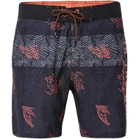 KOROSHI Shorts de bain gris / orange / noir