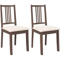 vidaXL Chaises de salle à manger avec coussins 2 pcs. Marron Bois massif Hévéa