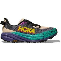 Hoka One One - Chaussures de trail - Speedgoat 6 W Oatmeal/Mountain Iris pour Femme - Taille 36 2/3 - Beige