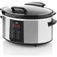 Eta Cuiseur lent Largo I 245 W I Cuve céramique d'un volume de 6L I 4 niveaux de puissance I Ecran LED I Signaux lumineux et sonores