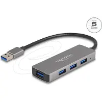 DeLOCK 63171 USB-Hub 4-fach grau