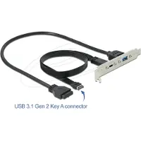 DeLOCK Slot bracket - Console USB - tête USB3.0 19 broches, en-tête USB 3,1 20 broches à USB type A, USB-C (F) - 5 / 20 V - 50cm - noir (89934)