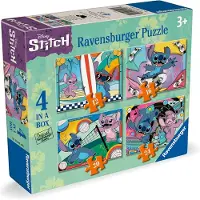 Ravensburger Puzzle Disney Stitch 4 en 1, 3 ans et +,