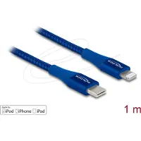 DeLOCK Câble de données et de charge USB Type-C vers Lightning pour iPhone, iPad et iPod bleu 1 m MFi