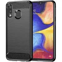 Techsuit - Carbon Silicone - Samsung Galaxy A20e - Black (Samsung Galaxy A20e), Coque pour téléphone portable, Noir