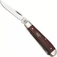 Case Knives Case Mini Trapper Smooth Dark Red Burlap Micarta, 12271, 10207 CS couteau de poche