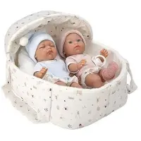 Munecas Arias MuÑecas Elegance Pillines Poupée avec sac de transport en vinyle 26 cm Beige Beige One Size