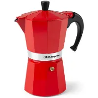 Orbegozo KFR 940, cafetière moka, rouge, aluminium, 9 tasses