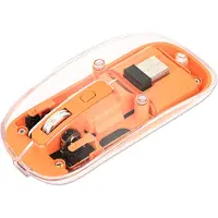 Manhattan 190282 Souris sans fil USB-A 4 boutons RGB LED orange transparent