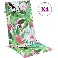 vidaXL Coussins de chaise à dossier haut lot de 4 multicolore