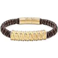 Police Bracelet - - PEJGB2112301 - Marron et doré - Métal - Homme