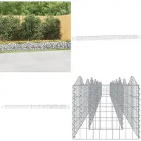 vidaXL Gabion haut-relief avec arche haute 800x50x50 cm Fer galvanisé